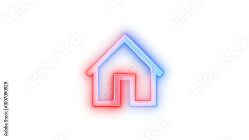Wallpaper Mural Glowing symbol icon, Neon icon home symbol transparent background Torontodigital.ca