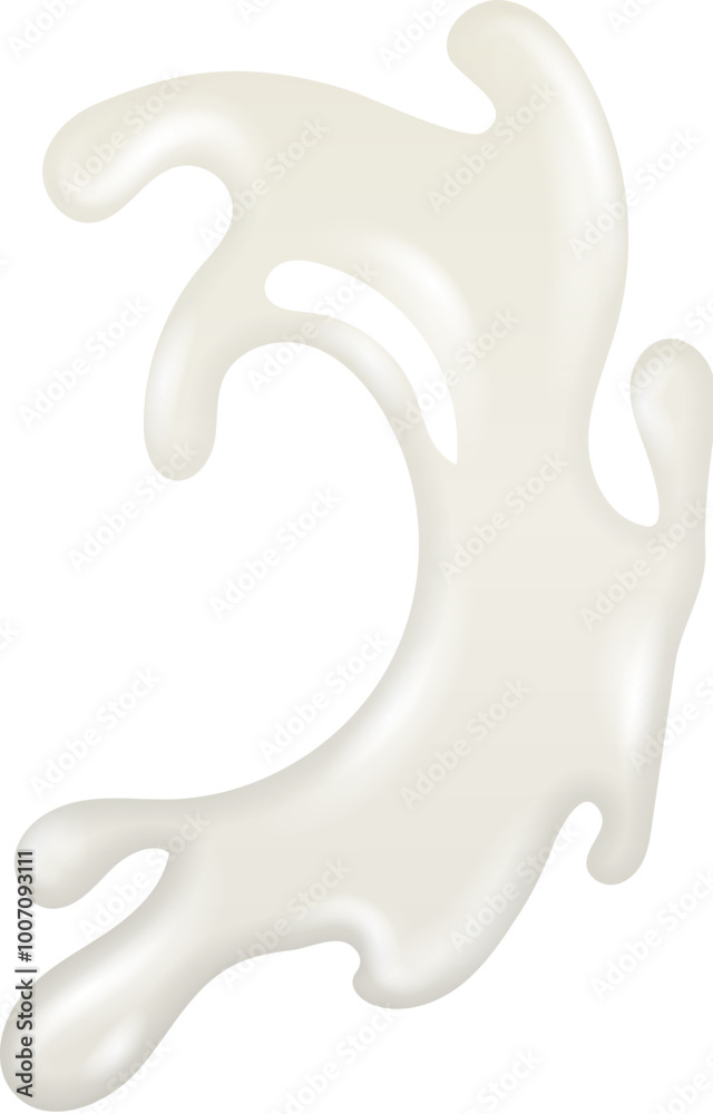 Cream splash. White realistic fluid motion mockup Cream splash. White realistic fluid motion mockup