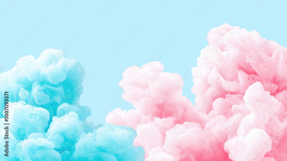 Colorful Abstract Clouds in Soft Pastel Tones