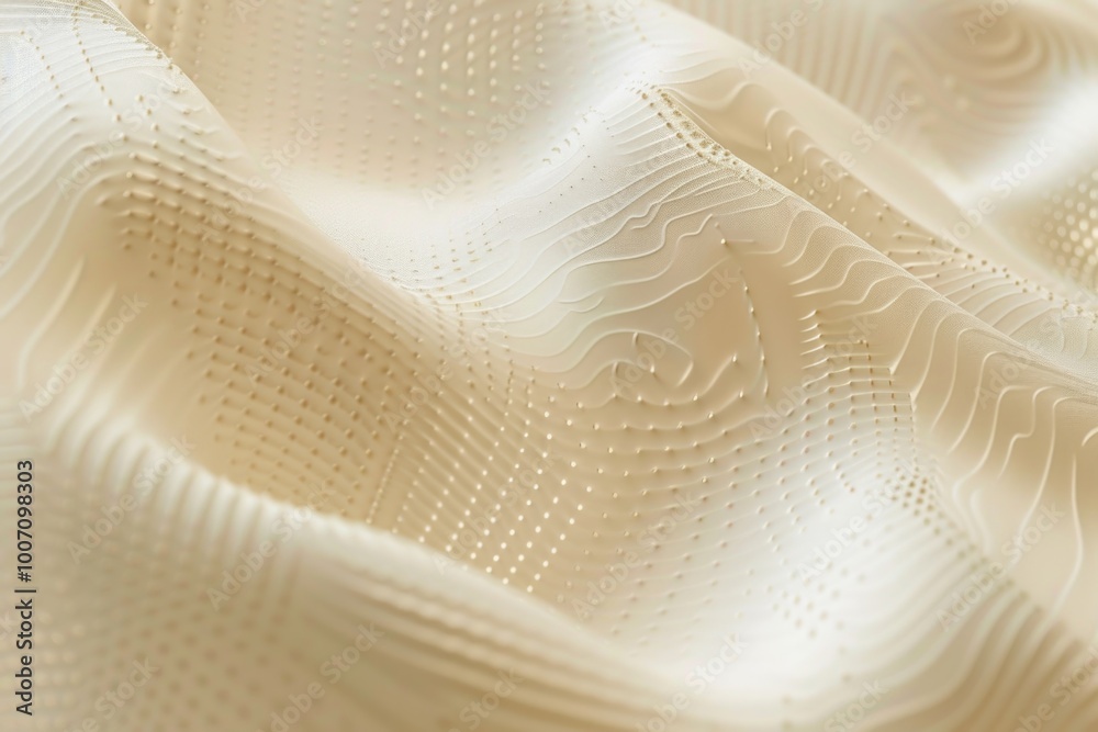 A close-up view of white fabric with texture and weave visible A close-up view of white fabric with texture and weave visible