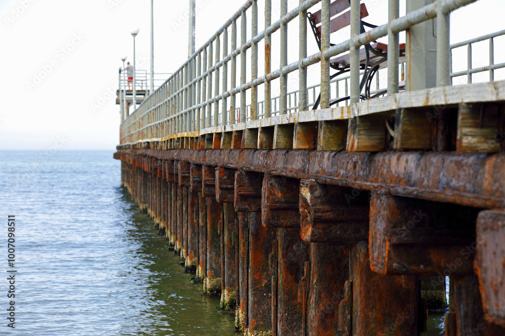 View of the pier on the Baltic Sea in Sianozety, West Pomerania, Poland View of the pier on the Baltic Sea in Sianozety, West Pomerania, Poland