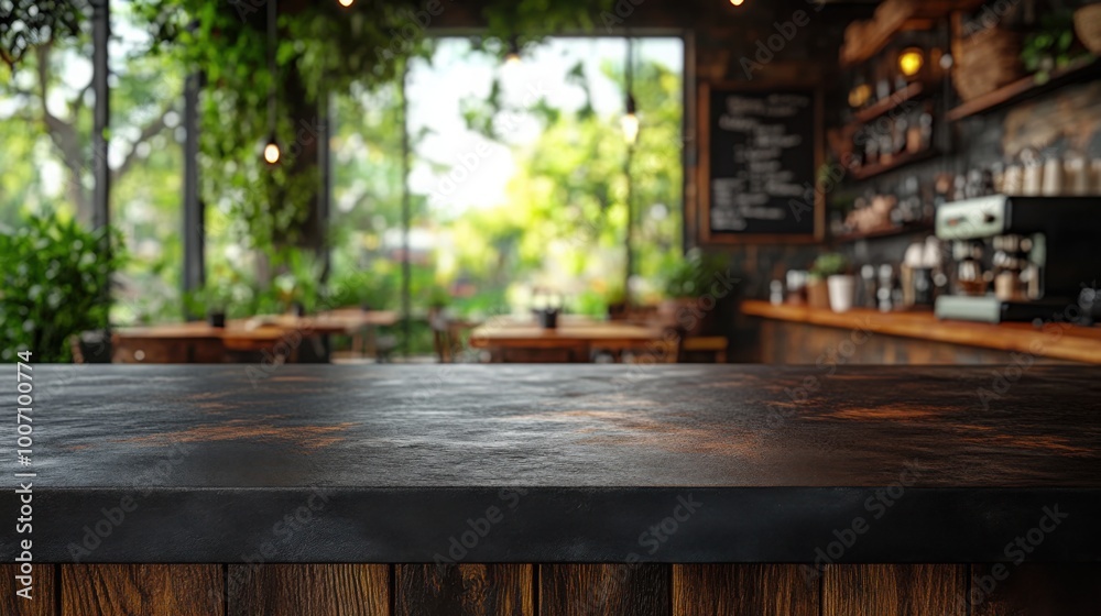 Black Bar Countertop for Product Mockup - Perfect for Cafe & Restaurant Displays Black Bar Countertop for Product Mockup - Perfect for Cafe & Restaurant Displays