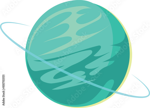 Uranus cartoon icon. Solar system planet illustration