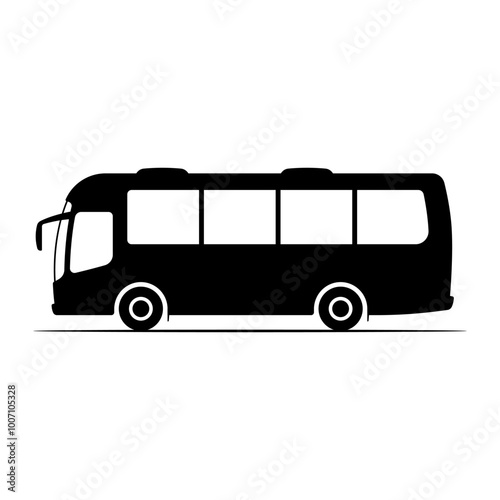 Bus icon. Black silhouette. Side view. Vector simple flat graphic illustration. Isolated object on white background. Isolate.