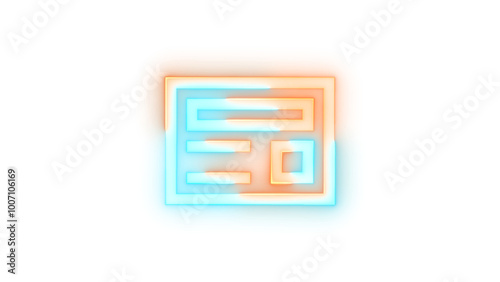 Neon glowing symbol icon, Neon icon preview link symbol transparent background