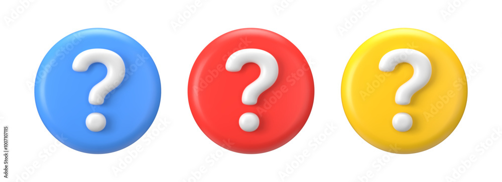 3d bubbles with question. Ask icon marks for faq section. Set of isolated signs for support, advice or survey. 3d bubbles with question. Ask icon marks for faq section. Set of isolated signs for support, advice or survey.