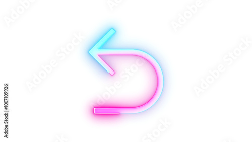 Neon icon rev toggle key symbol cyan pink color transparent background