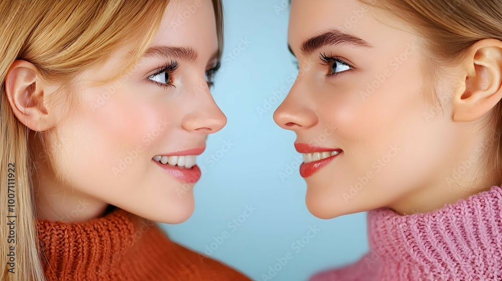 Two People Engaged in Close Conversation Two People Engaged in Close Conversation