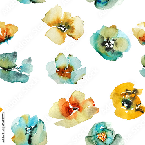 Fototapeta Naklejka Na Ścianę i Meble -  watercolour flowers