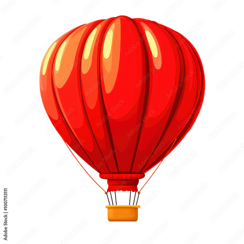 Fototapeta premium Red hot air balloon on a white isolated background.