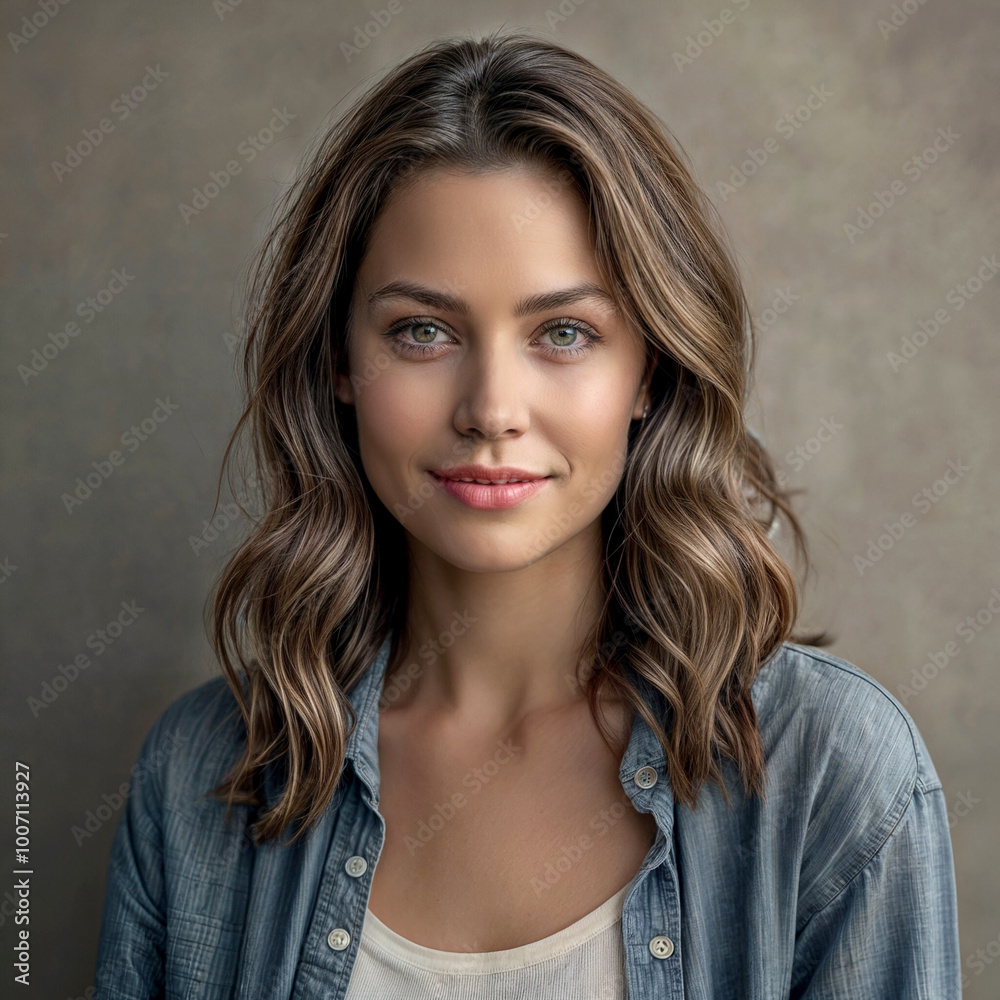 Naklejka premium a smiling middle-aged woman