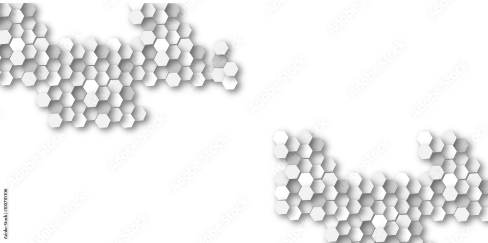 Luxury white and grey hexagonal abstract background with shadow. Geometric 3d texture illustration. Abstract hexagonal concept technology, banner and wallpaper background. Luxury white and grey hexagonal abstract background with shadow. Geometric 3d texture illustration. Abstract hexagonal concept technology, banner and wallpaper background.