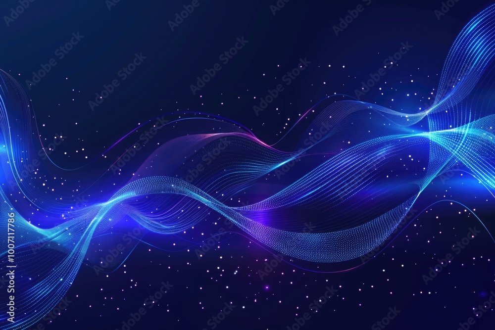 A colorful abstract background featuring wavy patterns and twinkling stars A colorful abstract background featuring wavy patterns and twinkling stars
