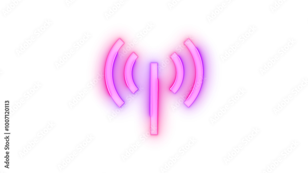 Neon icon wifi hotspot symbol pink purple color transparent background Neon icon wifi hotspot symbol pink purple color transparent background
