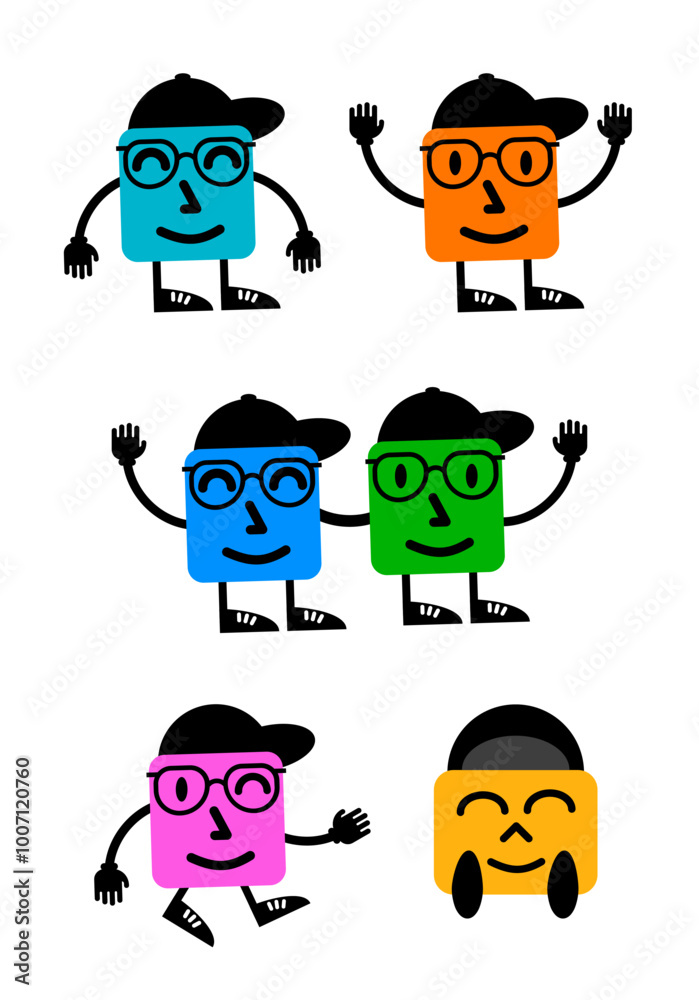 Two little friends, a set of small colored figure Two little friends, a set of small colored figure