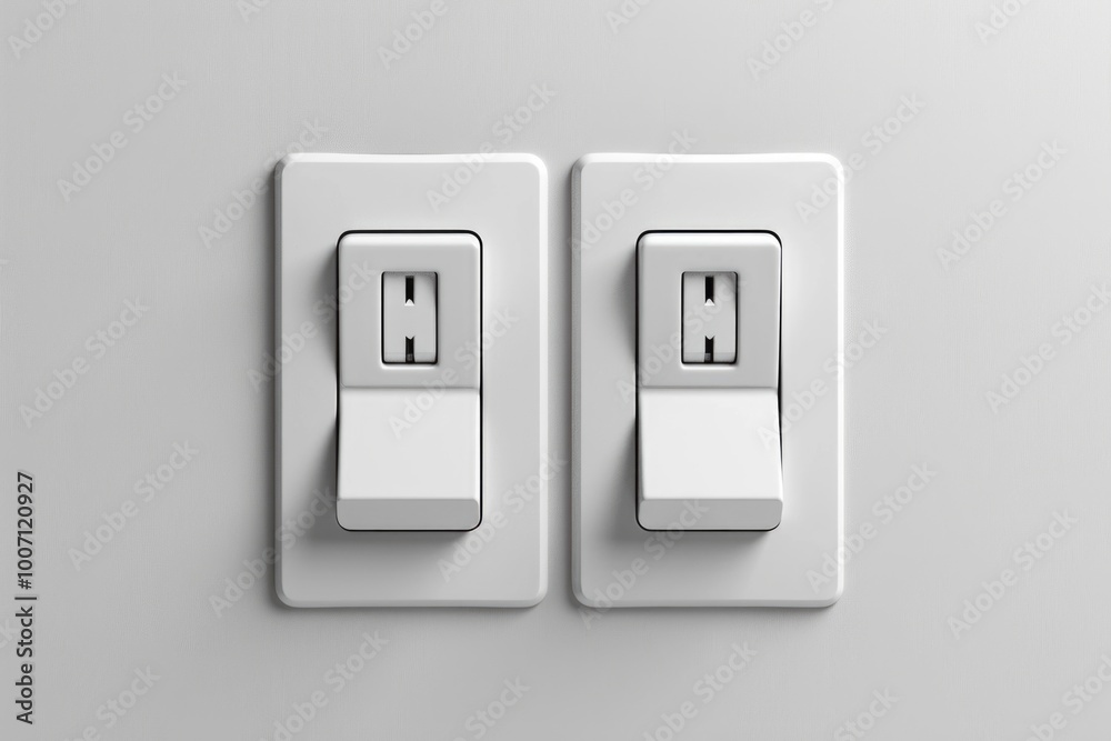 Simple wall with two white light switches Simple wall with two white light switches