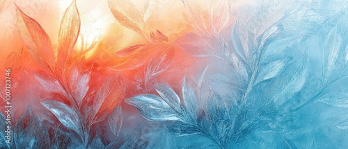 Wallpaper Mural A blue and orange leafy background with a blue and orange leafy foreground Torontodigital.ca