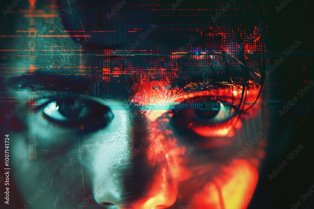 A detailed view of someone's facial features, highlighting their eyes A detailed view of someone's facial features, highlighting their eyes