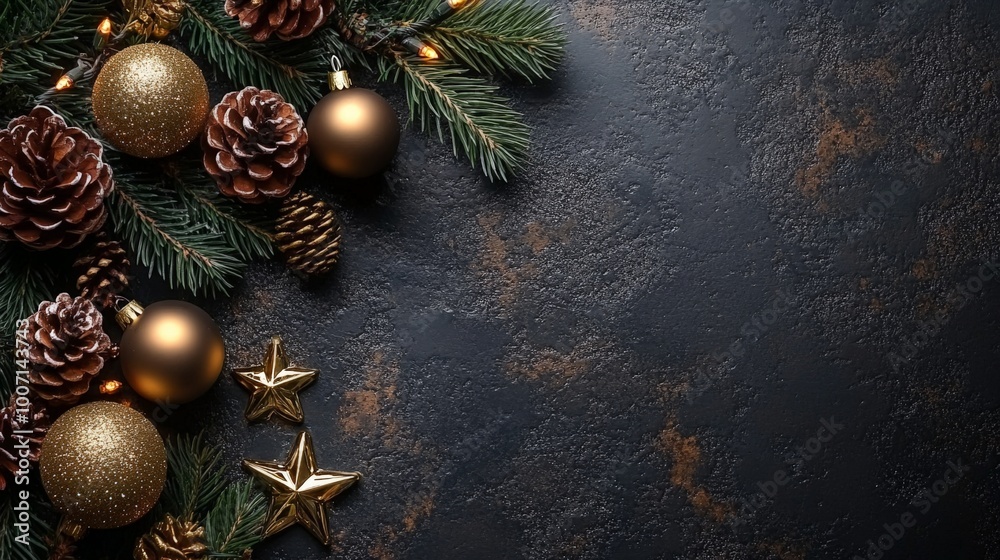 Christmas decor background with place for text Christmas decor background with place for text