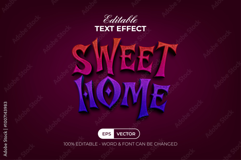 Sweet Home Text Effect Halloween Theme. Editable Text Effect. Sweet Home Text Effect Halloween Theme. Editable Text Effect.