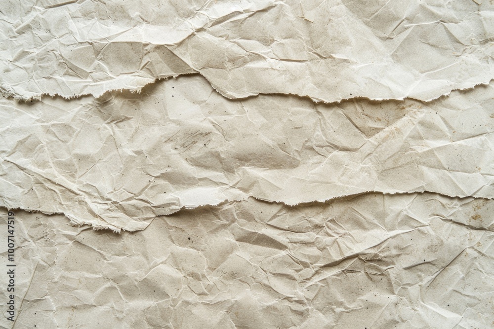 A close-up shot of a crumpled paper with wrinkles and creases A close-up shot of a crumpled paper with wrinkles and creases