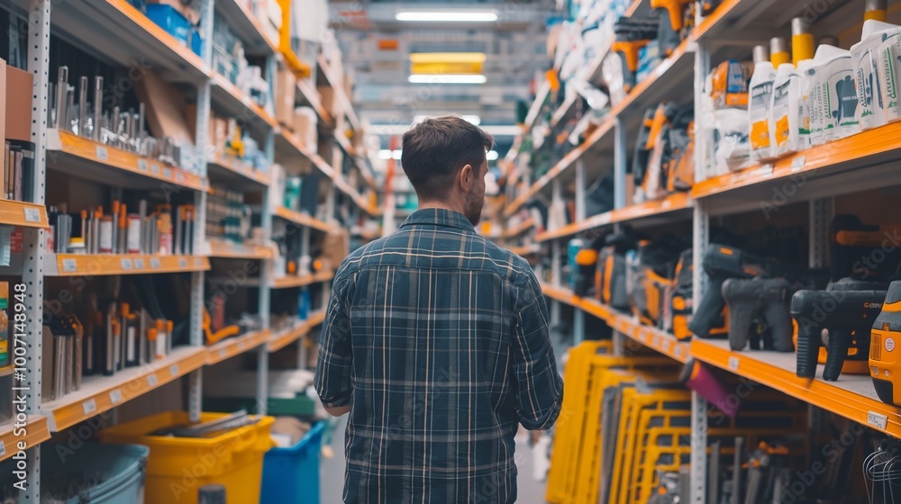 Naklejka premium home improvement store with a variety of tools and helpful staff
