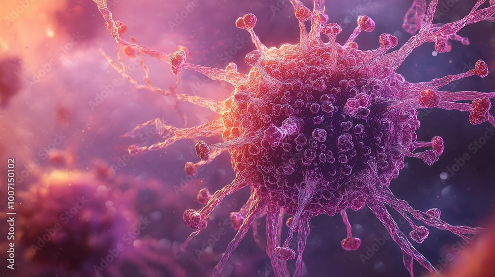 HIV virus attacking a T-cell in the human body. 5. A cross-section of a nerve cell