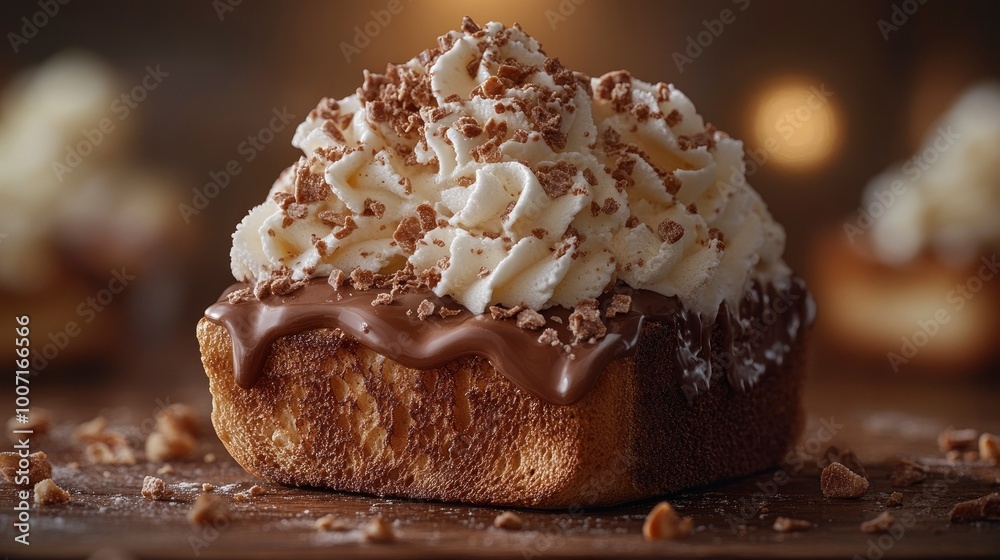 Close-up of Chocolate and Whipped Cream Dessert Close-up of Chocolate and Whipped Cream Dessert
