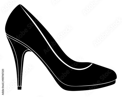 Shoes Heels silhouette vector,female shoes with high heel 