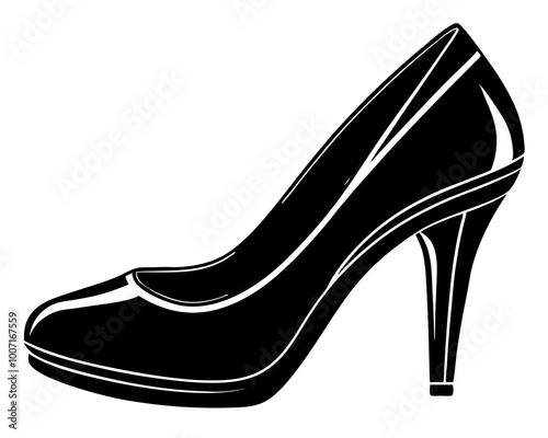 Shoes Heels silhouette vector,female shoes with high heel 