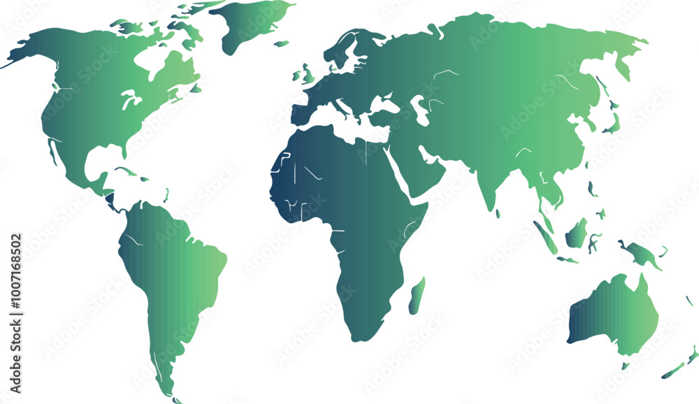 Silhouette World Map High-Quality Vector Design for Global Projects