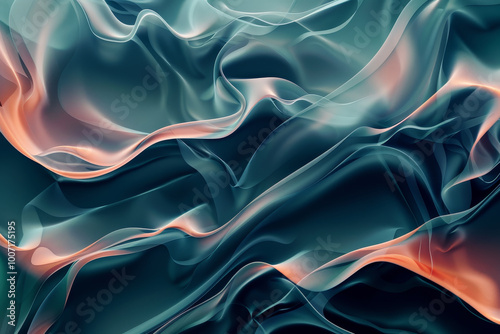 Wallpaper Mural A blue and orange fabric with a wave pattern Torontodigital.ca