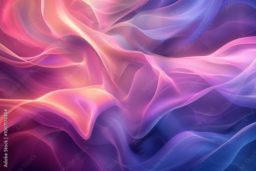 Obraz premium A colorful, flowing background with pink and blue tones