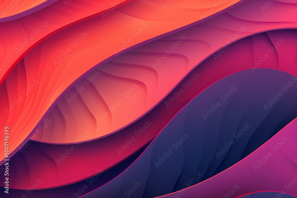 Obraz premium A colorful abstract painting with a purple and blue wave