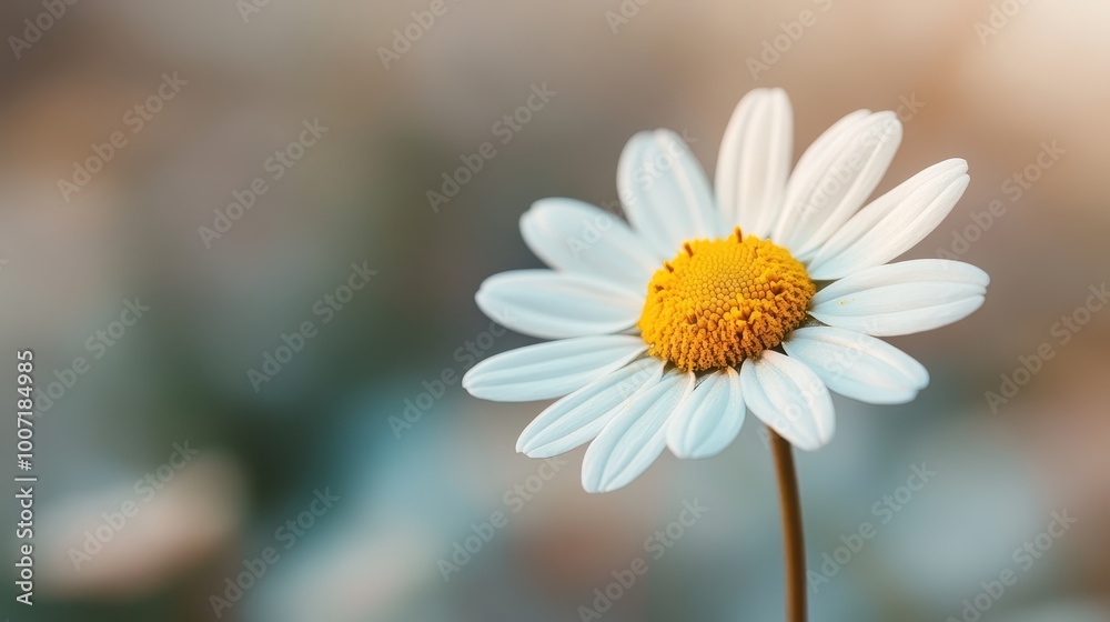 This closely shot image of a daisy features its simple yet elegant white petals arranged around a bright yellow center, exemplifying purity and simplicity in nature. This closely shot image of a daisy features its simple yet elegant white petals arranged around a bright yellow center, exemplifying purity and simplicity in nature.