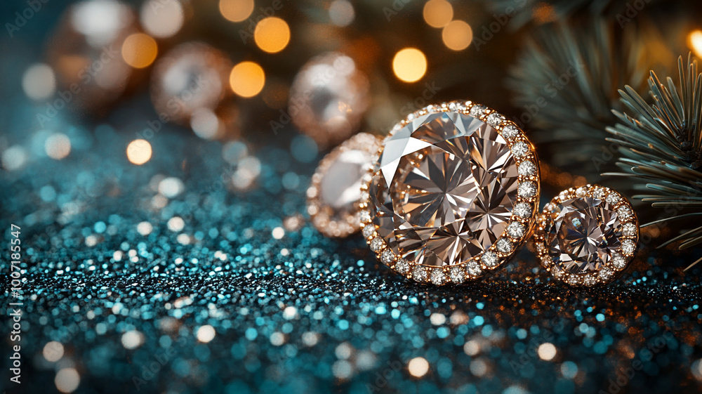 a scattering of faceted diamonds on a dark background. a place for the text. a scattering of faceted diamonds on a dark background. a place for the text.