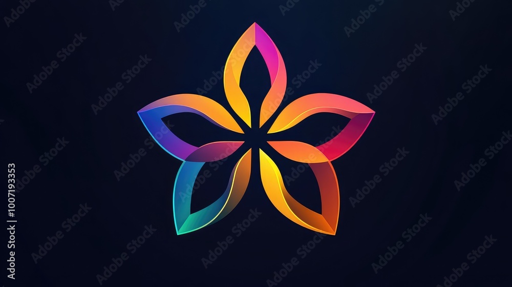 Fototapeta premium Modern Four-Pointed Star Line Art Icon, Perfect for Logos and Social Media Posts, Featuring Minimalist and Elegant Design