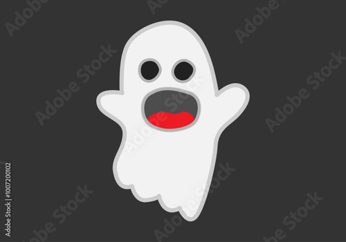 Fantasma tenebroso con boca abierta en fondo negro
