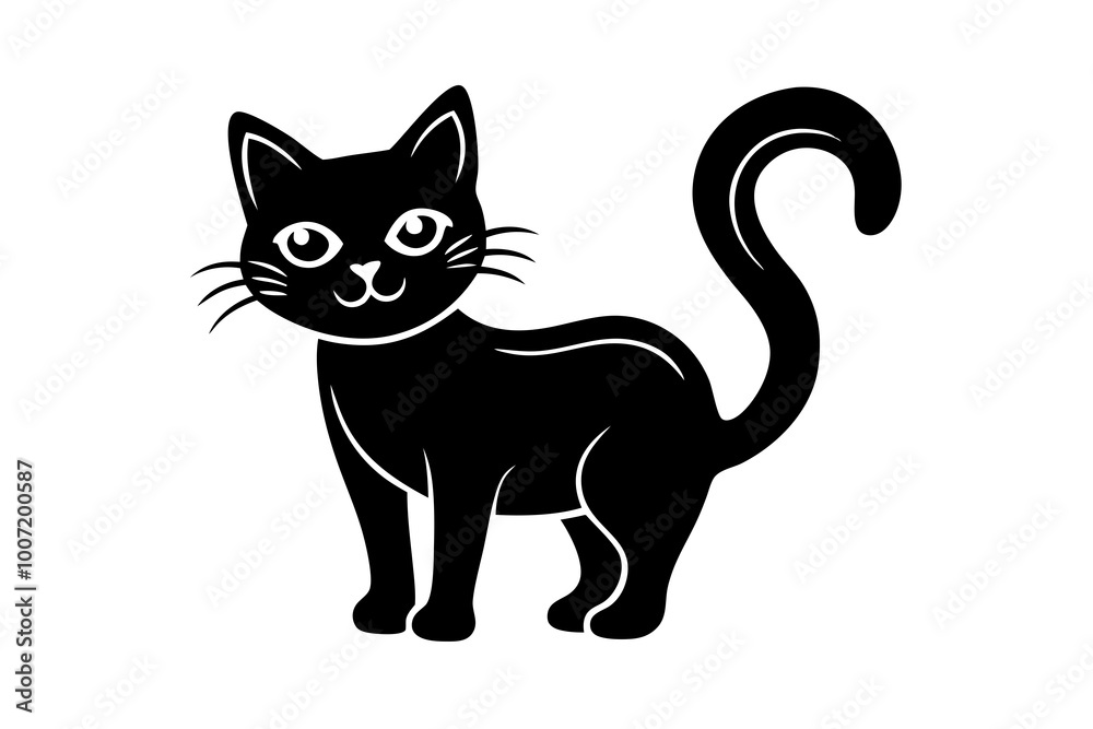 sticker , isolated in white background , halloween cat sticker , isolated in white background , halloween cat