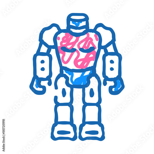 toy robot toy baby doodle icon sketch vector. toy robot toy baby sign. isolated symbol illustration