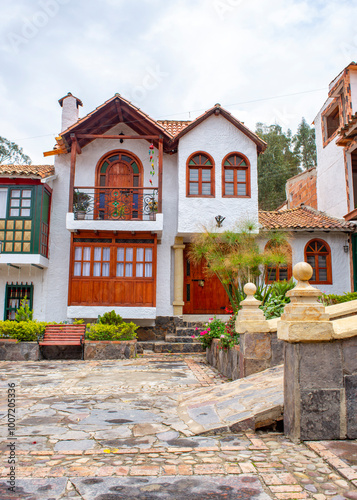 Little Town Boyacense Colonial Architecture in Duitama, Boyaca, Colombia