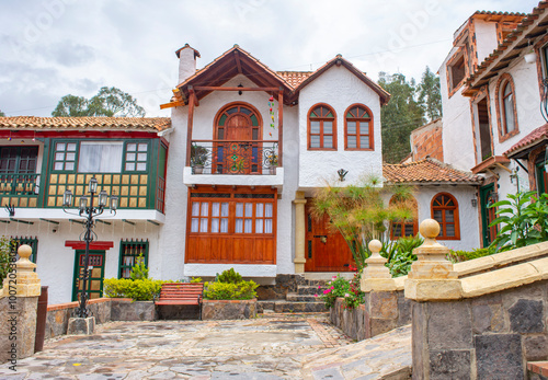 Little Town Boyacense Colonial Architecture in Duitama, Boyaca, Colombia