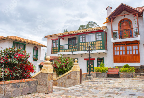 Little Town Boyacense Colonial Architecture in Duitama, Boyaca, Colombia