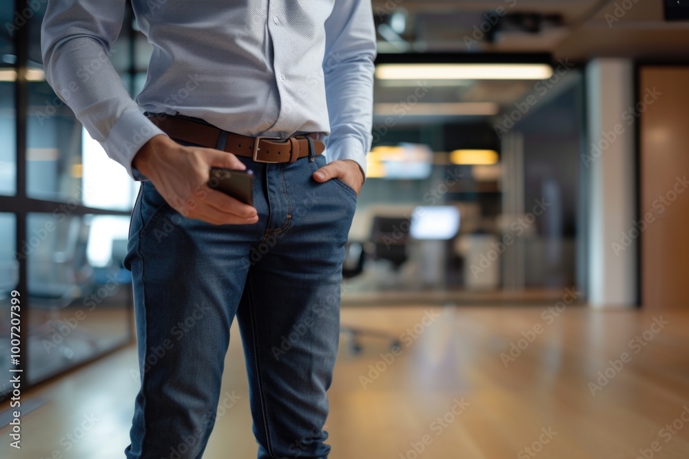 A person holding a cell phone in a room A person holding a cell phone in a room