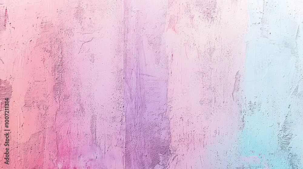 Obraz premium A pastel-colored painted wall featuring a faded ombré effect, providing a soft and serene background. This delicate design creates a tranquil atmosphere, perfect for enhancing any space
