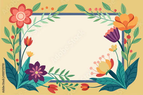 Frame border with flowers stock illustration vector art illustration photo