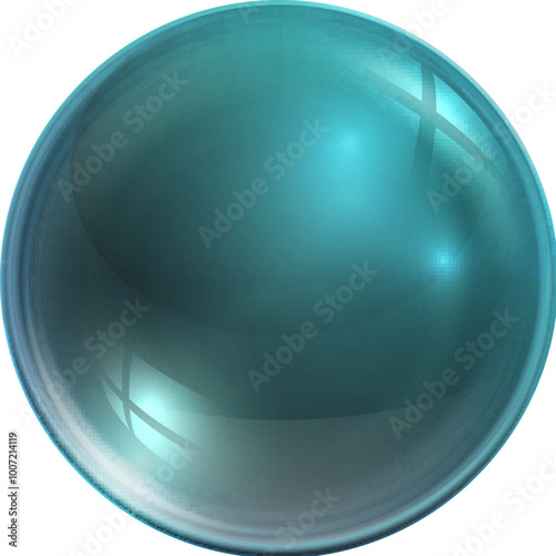 Glass sphere mockup. Realistic transparent blue orb