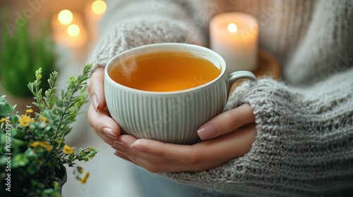 Warm Tea in Cozy Hands