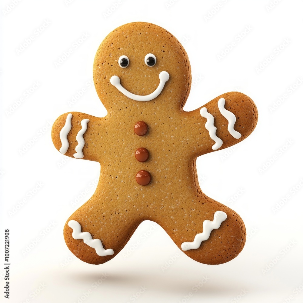 A cheerful gingerbread man cookie with a smiling face. This cute treat features icing decorations and is ideal for holiday baking. Perfect for festive celebrations and sweet moments. AI A cheerful gingerbread man cookie with a smiling face. This cute treat features icing decorations and is ideal for holiday baking. Perfect for festive celebrations and sweet moments. AI