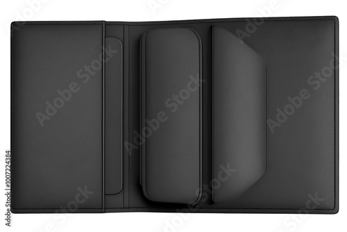 black leather notebook